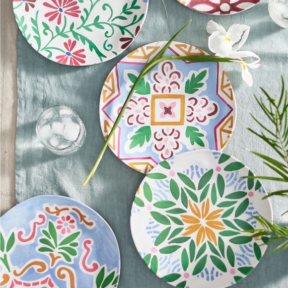Anthropologie Other - NWT Anthropologie Set of THREE Printed Melamine Dinner Plates